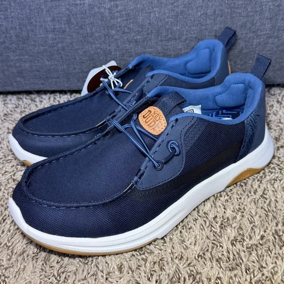 Hey Dude Wally Drift Mesh Men's Size 8 Casual Shoes Navy Blazer Blue White NEW - Picture 3 of 7